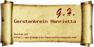 Gerstenbrein Henrietta névjegykártya